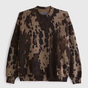 Abercrombie and Fitch Brown Pattern Crewneck Sweatshirt, XL